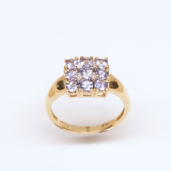 9ct Gold Tanzanite + Diamond Ring